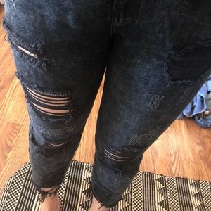 Black Distressed Denim
